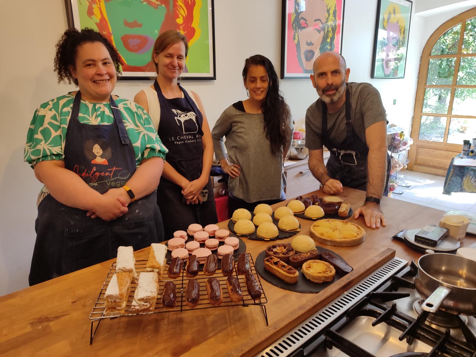 students learning vegan patisserie