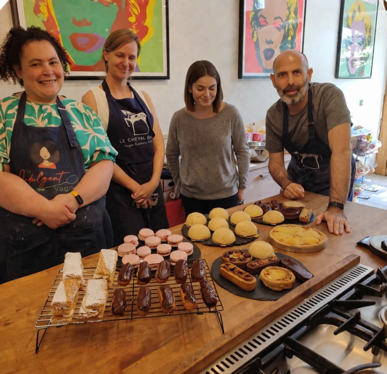 students learning vegan patisserie